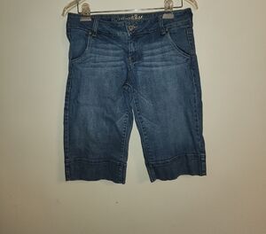 Refuge Premium Blue Denim Shorts with Purple Accents